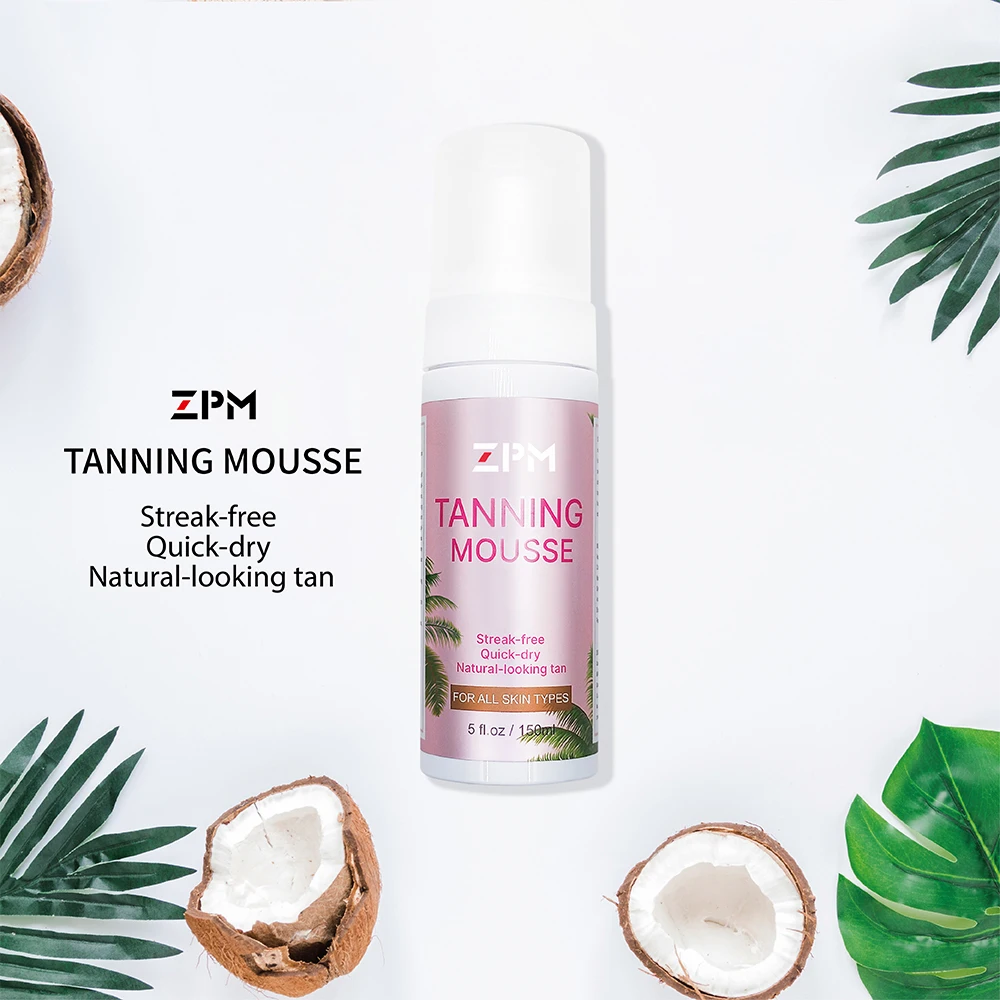 ZPM OEM/ODM Private Label Lookoing Tan Ultra Dark Organic Fake Tan Foam Coconut Self Tanning Mousse