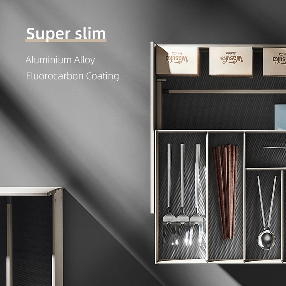 NUOMI Encanto cabinet pantry organizer Pull Out unit drawer Basket with inner cutlery  tray kitchen storage