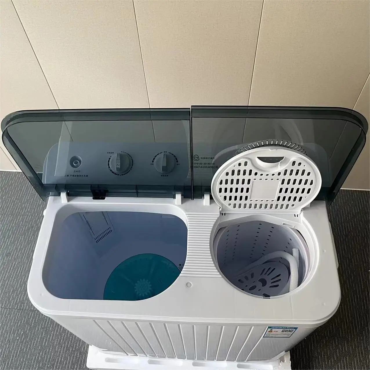 10kg  large capacity double steel washing machine, household semi-automatic double drum washing machine, washing and drying