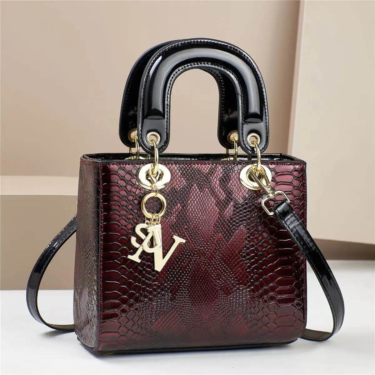High Quality  Women Handbag  2024 Designer Crocodile Embossed  Ladies Handbag Fashion Crossbody Shoulder Tote Bag for Women