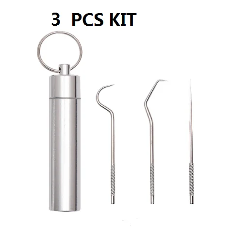 Portable dental care stainless easy take away steel toothpick