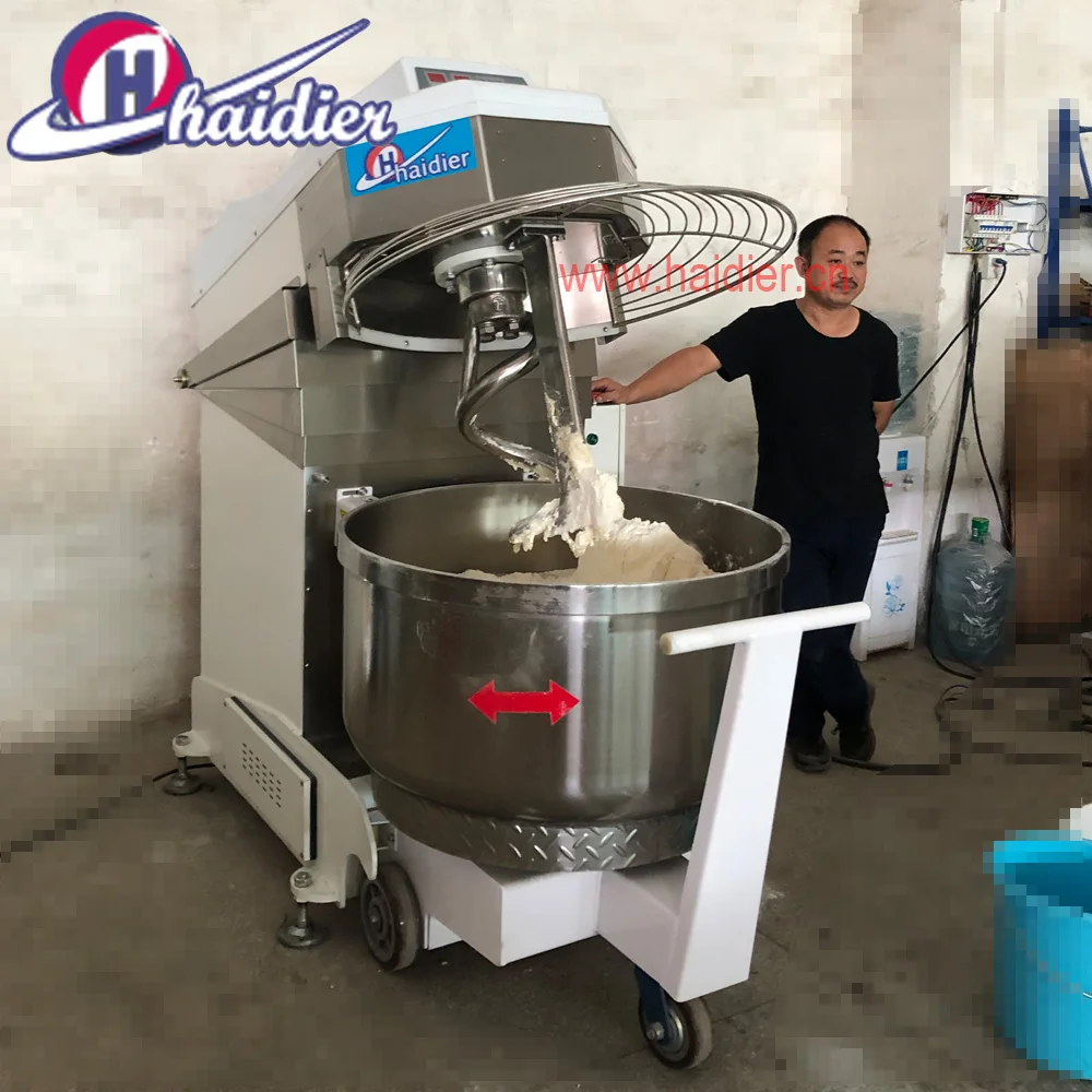 
Bakery Double Speed Spiral Flour Mixer for Dough, dough mixer with lift and removable wheel bowl mixing 