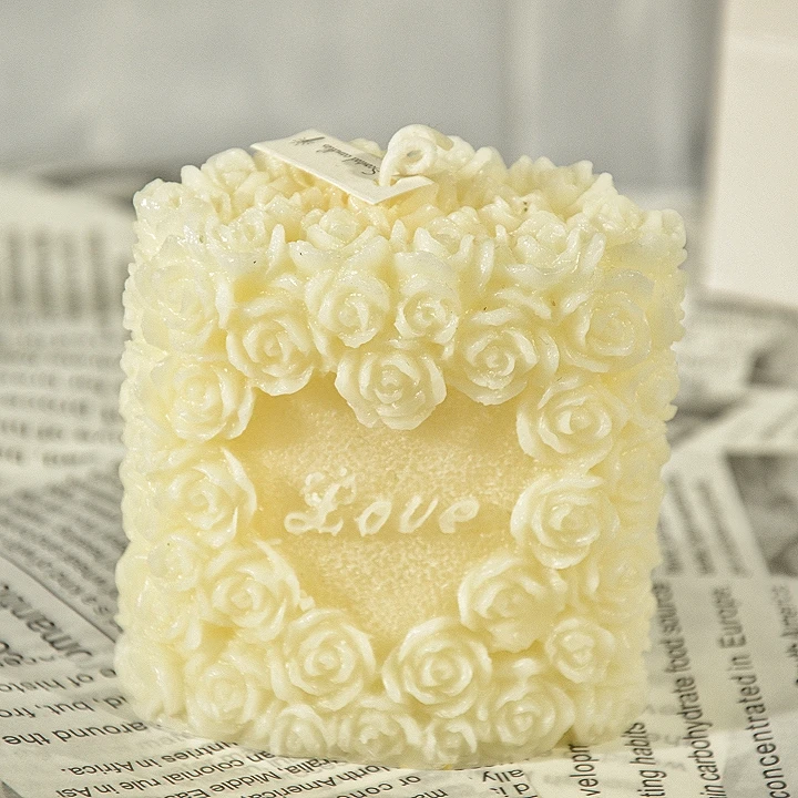 Valentines Day Hot Sale Lovely Heart Shape Atmosphere Aromatherapy Candle gifts flower cluster shape customizable packaging