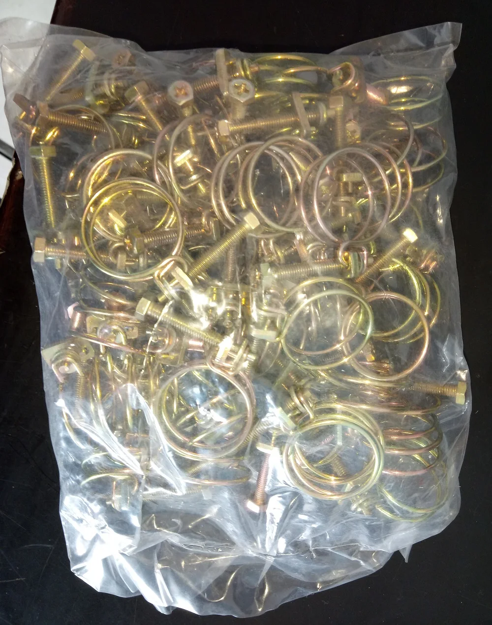 
metal stainless steel yellow zinc plated double wires hose clamp 