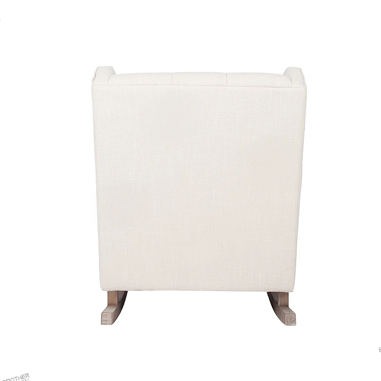 Living Room Single Seater Beige Fabric Wooden Oak Leg Design rocking recliner chairs sofa