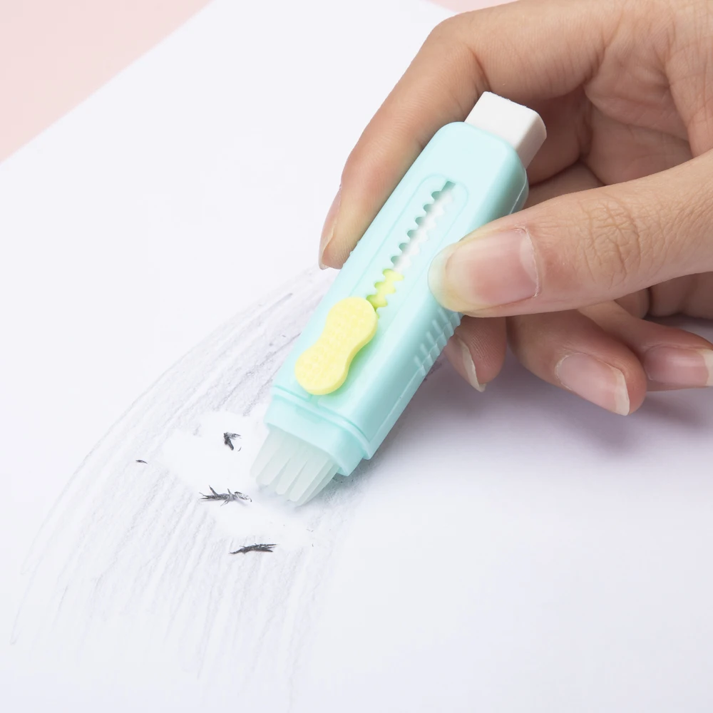 useful school kawaii colorful eraser small rubber with brush for students