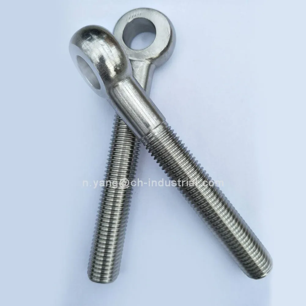 M10 Full Threaded Eye Bolt ss304 ss316 Round Eye Long Eyebolt DIN444 Lifting Eye Bolt Stainless Steel Bolt China Supplier