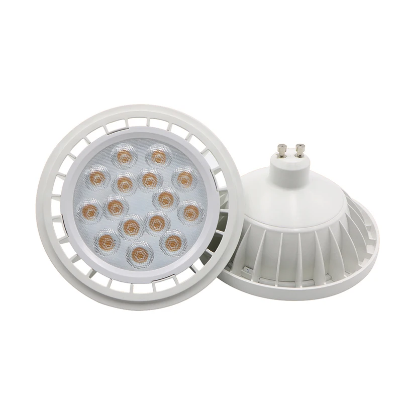 AC220V dimming AR111 GU10 12W led spotlight COB 24/38 degree beam angle lens 1200lm dimmable led lamp