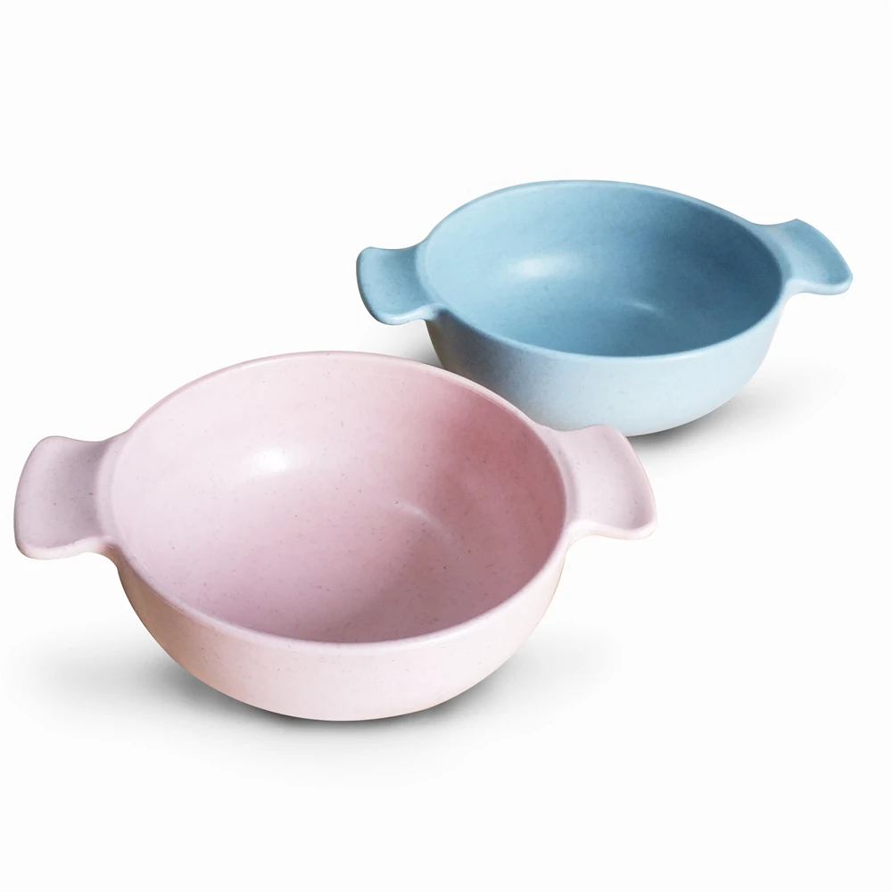 Wheat Straw Plastic Bowl Microwavable Nordic Unbreakable Bowl Baby Feeding Protection Bowl