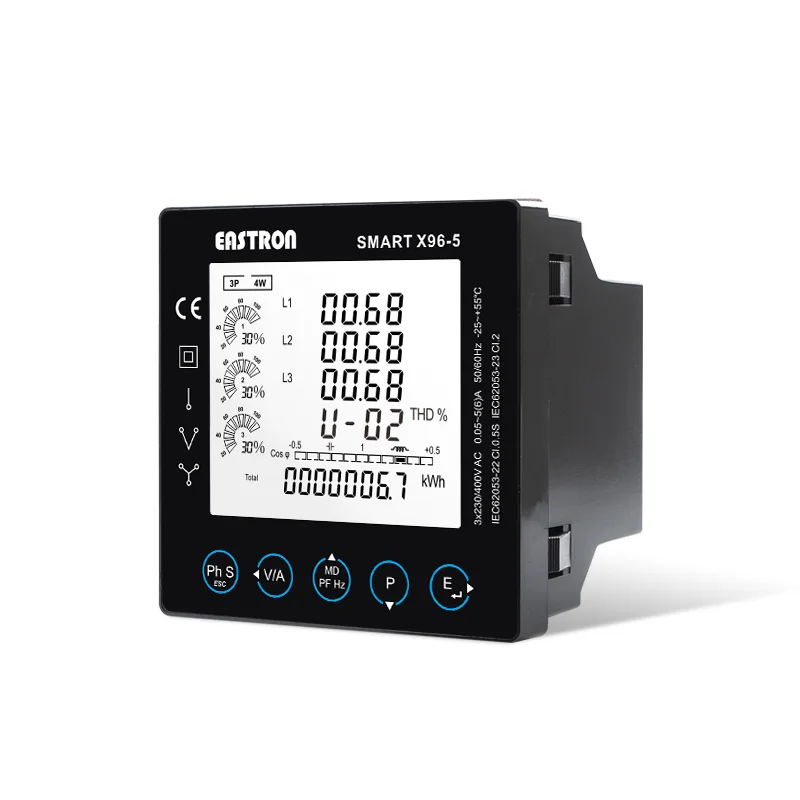 Smart X96-5 Series MID Approved 96mm*96mm Smart Power Analyzer For Power Consumption Measurement And Analysis