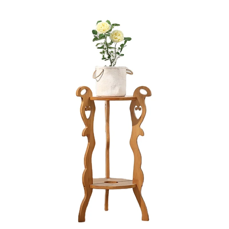 Multi-layer Bamboo  Commodity Shelf Rack, Storage Rack , Shelving Green Plants Frame Pot Frame