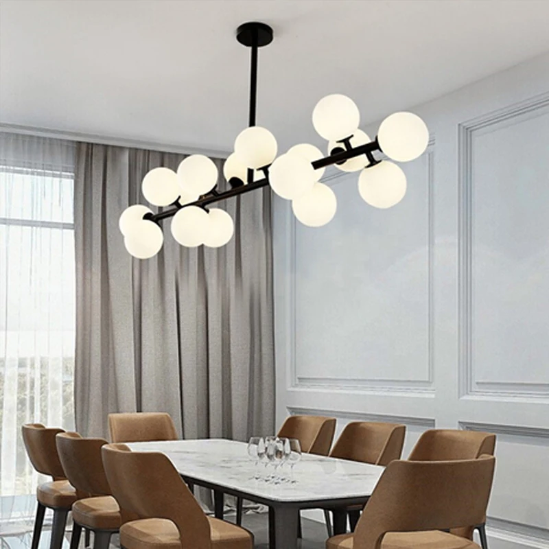 
BSOD Nordic Vintage Industrial Pendant Lights Black Gold Magic Bean Glass LED Dining Room Lighting Decorative Hanging Lights 