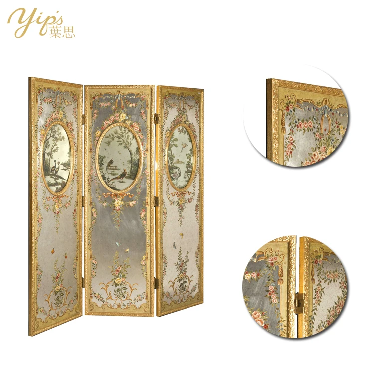 Yips LD-1203-0403 европейская серия ручная роспись цветочный узор на серебряном листе фон для гостиной 3 шт.