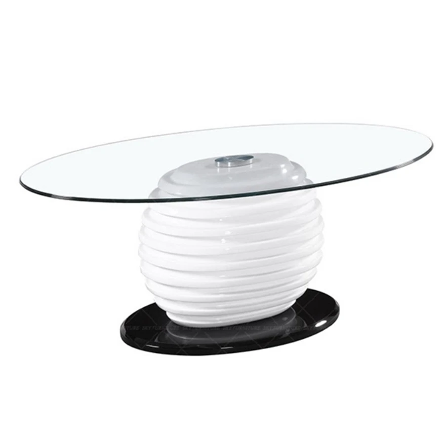 CN oval glass coffee table aquarium, turkish furniture coffee table diamond