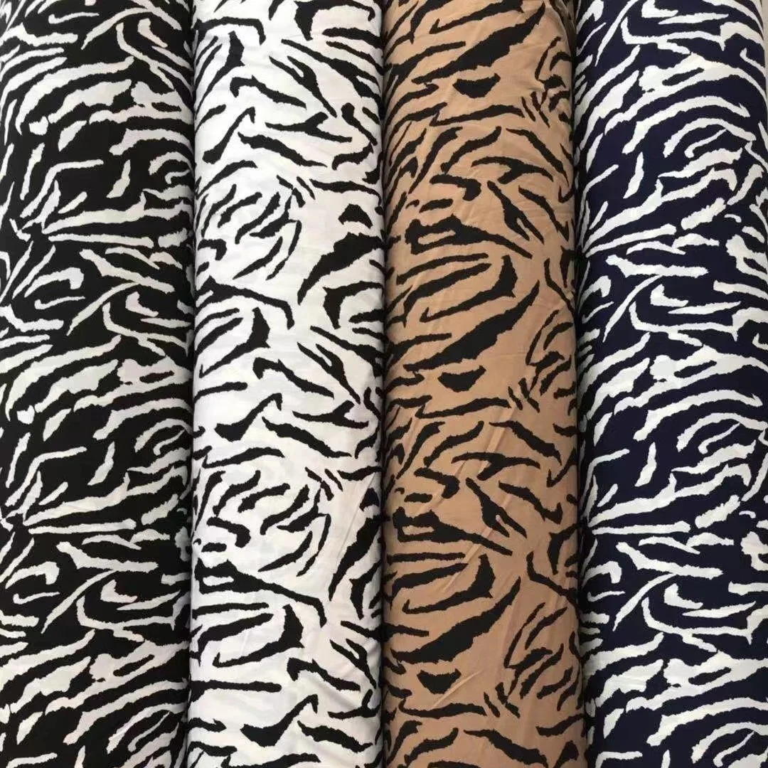 100%polyester printed fabrics for skirts animal print fabrics
