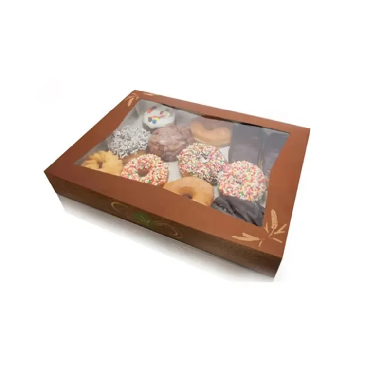 Beautiful quality low wholesale price Kraft cardboard paper clear sushi box with window