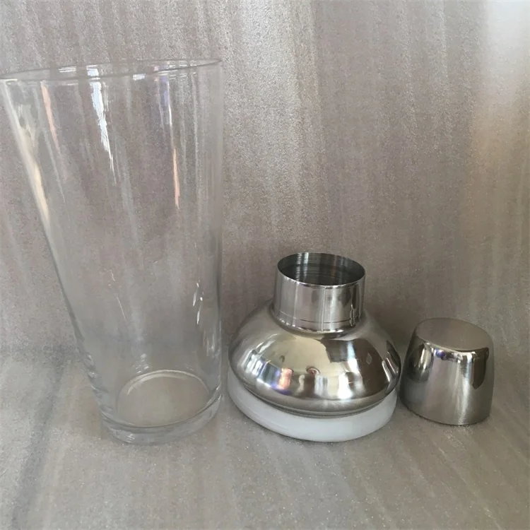 450ml/750ml Bar Stainless Steel Glass Cocktail Drinking Mojito Martini Shaker Mixer With Customized OEM Color&Logo