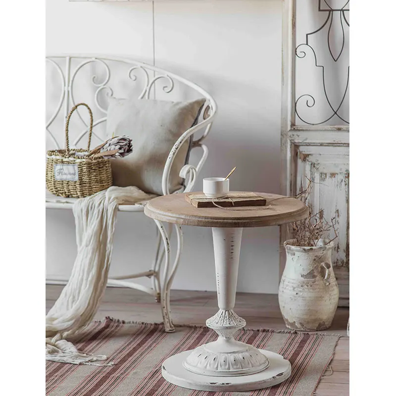 Modern Wood Top Multi Styles Vintage Natural Side Table Carving Craft Handmade Round Coffee Table