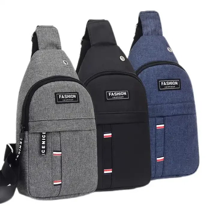 Factory Wholesale Cheap Sling Bag Daypack Outdoor Travel Men Crossbody Chest Bag With Headphone Port