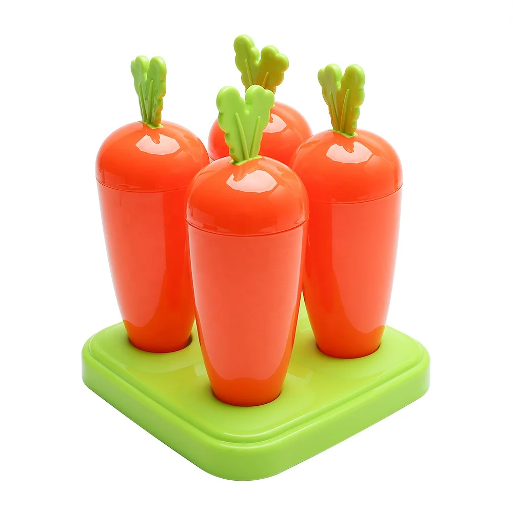 High Quality Multishaped Carrot Shape Round Easy Release Ice Pop Maker Ice Cream Popsicle Mold