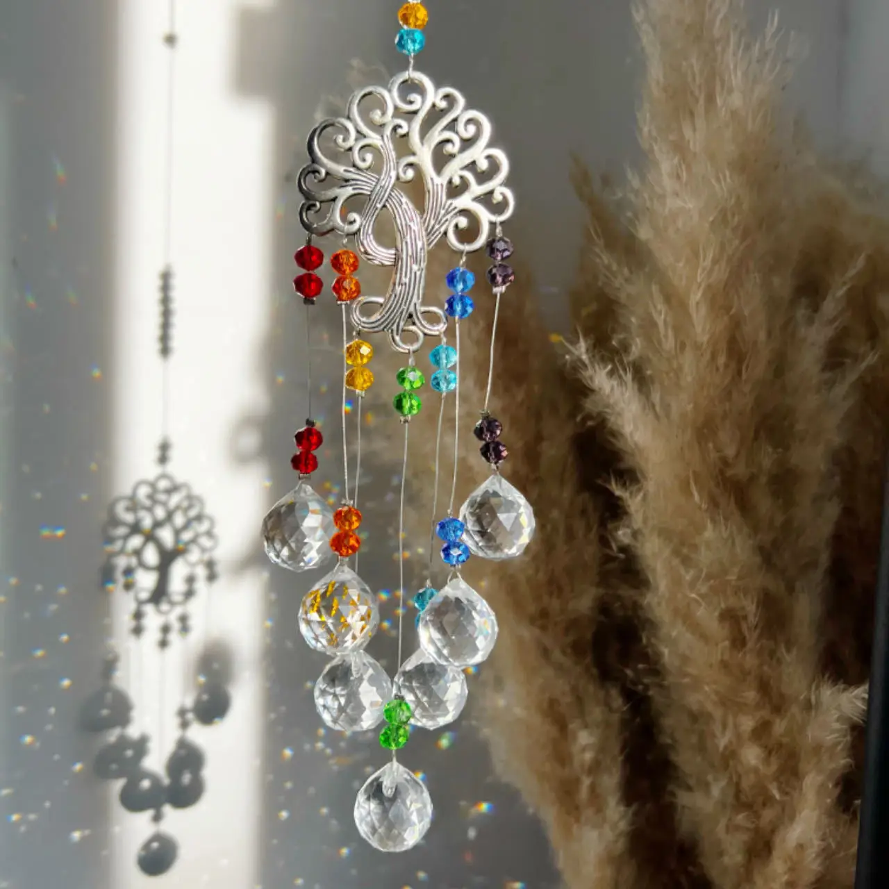 Honor Of Crystal Crystal Light Ball Pendant life tree sun catcher car ornament pendant