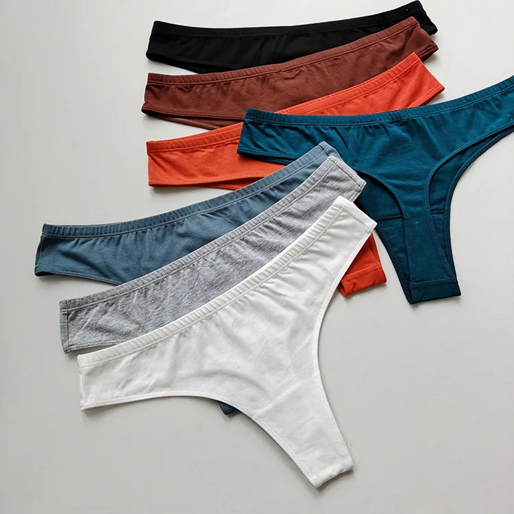 Cotton Thongs for Women Breathable Mid Rise Bikini Panties Womens Thong Underwear Sexy