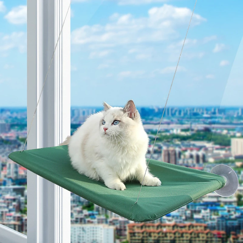 Suspended cat hammock Glass suction cup hanging window sun sleeping object Cat hammock climbing cat nest