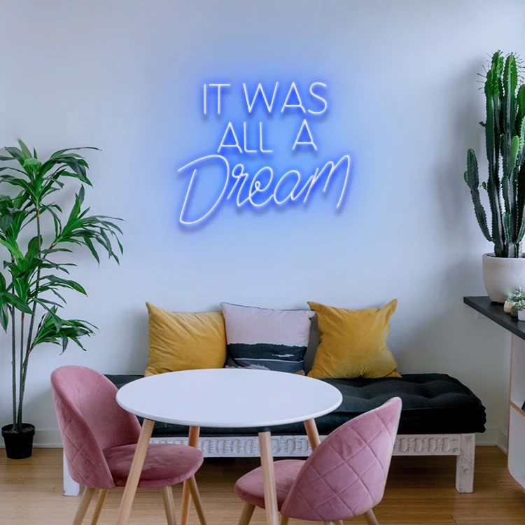 Koncept Drop Shipping 20 Inch IT WAS ALL A Dream business sign Custom Neon Advertising LED Neon Sign