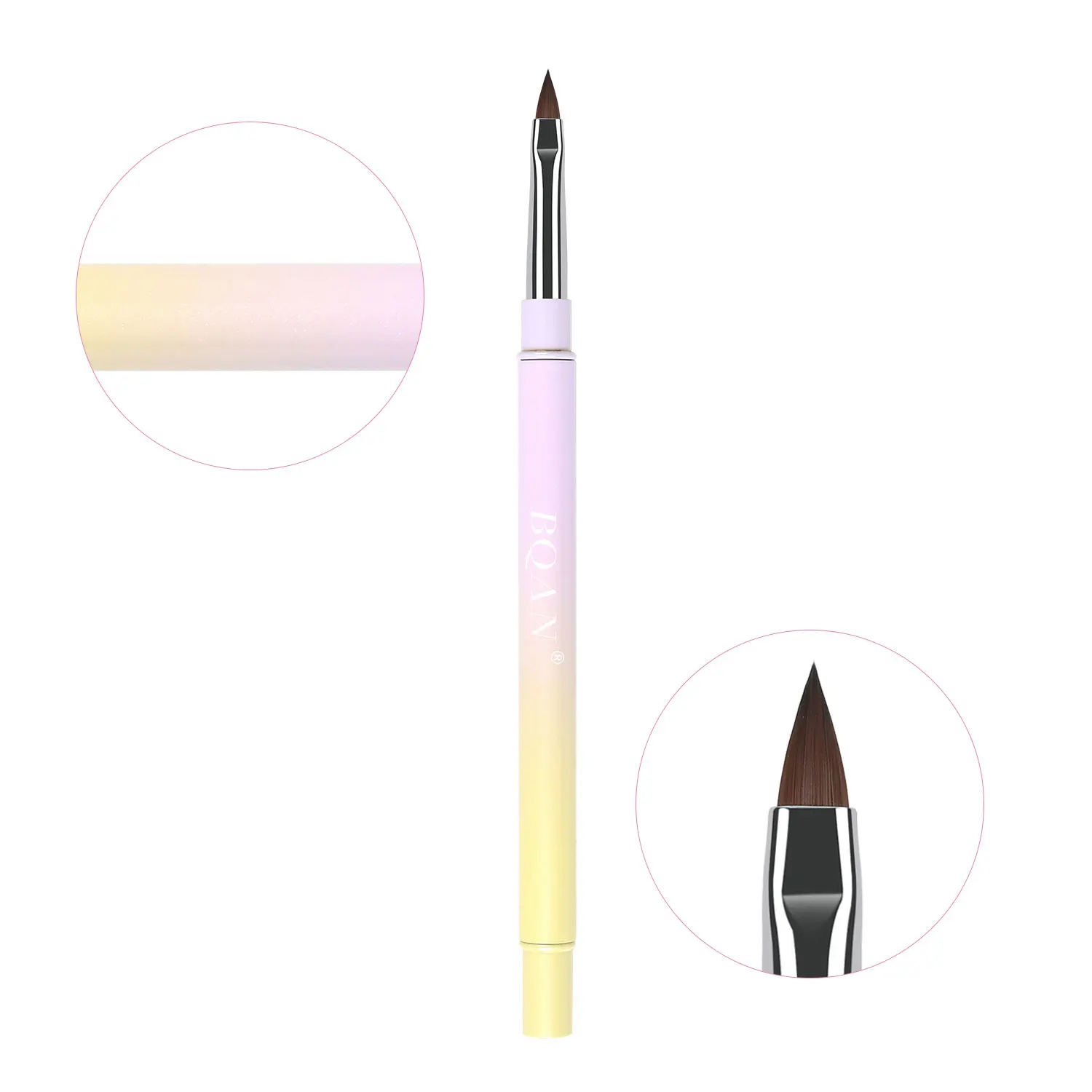 BQAN OEM Professional Gradient Colors Soft Synthetic Hair 3D Brush Nail Art Liner Ombre Brushes