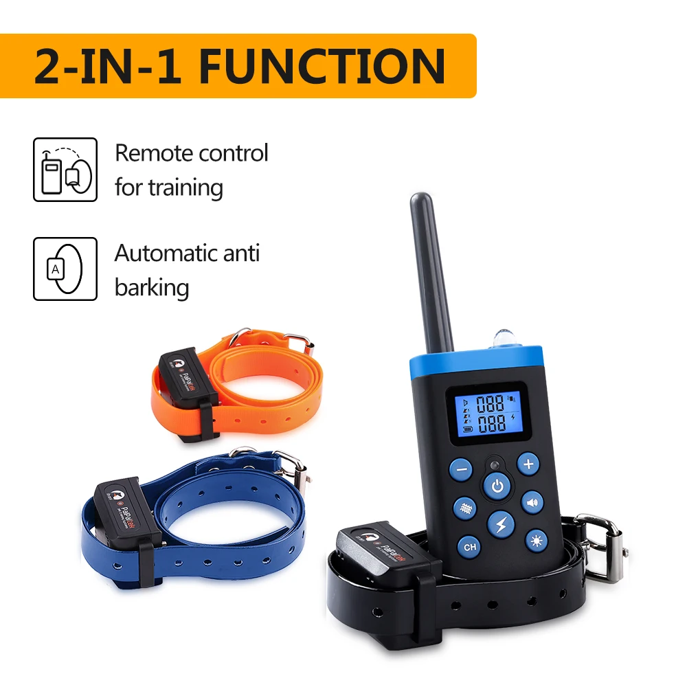 Best Selling Voice Activated USB Rechargeable Electronic Dog E-Shock Collar Remote Dog Training Collar For 3 Dogs