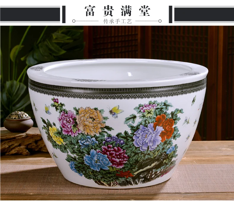 Wholesale large chinese famille rose ceramic plant pots for indoor and outdoor
