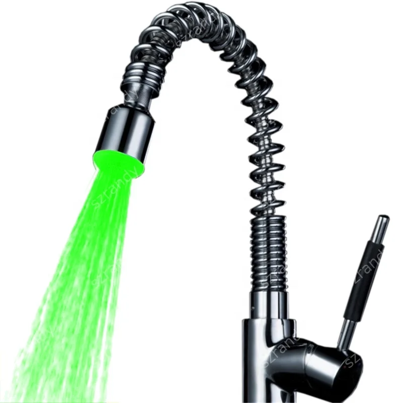 Single Red Color Water Glow LED waterfall bathtub faucet