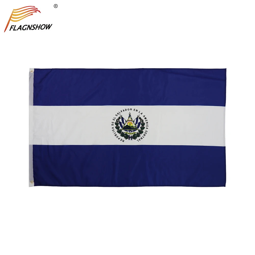 El Salvador Flag Vivid Color and Fade Proof Canvas Header and Double Stitched Salvadoran National Flags Polyester with Brass