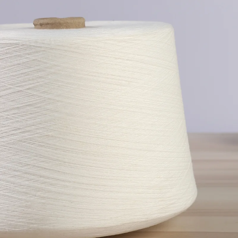 High quality comfortable stock white 100% raw cotton yarn compact