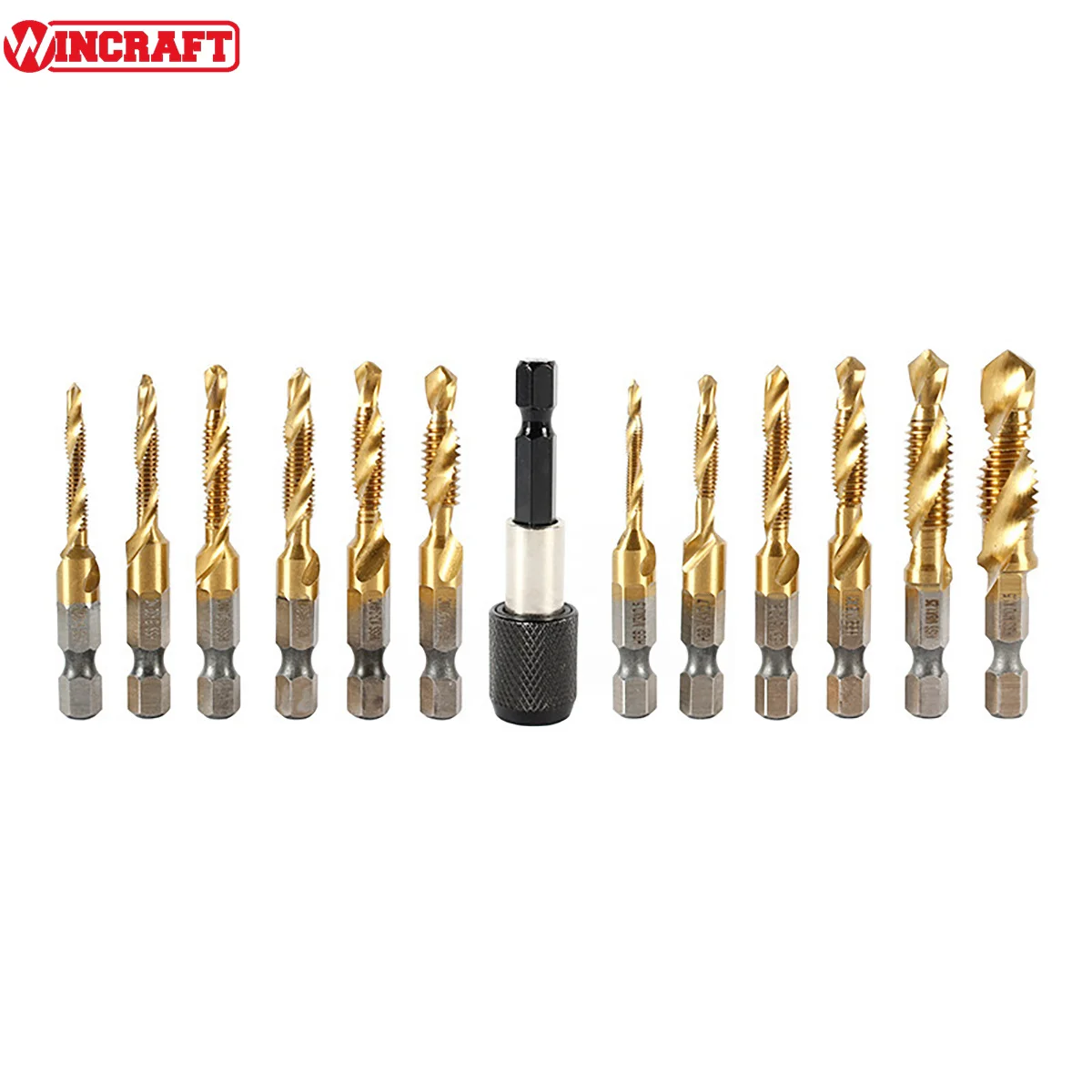 13pcs Titanium Coated Screw Tapping Bit Tool Metric and American Tap Drill Bits Hss Machine Tap for Threads
