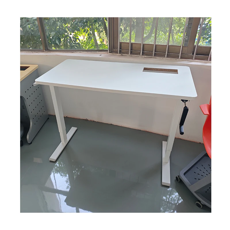 Ergonomic Workstation Hand Crank Height Adjustable Manual Lift Standing Desk for Home Work Study