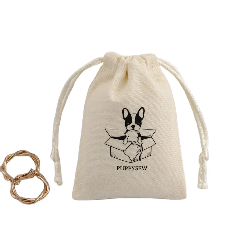 Индивидуальные хлопковые Сумки на шнурке многоразовые Экологически чистые маленькие