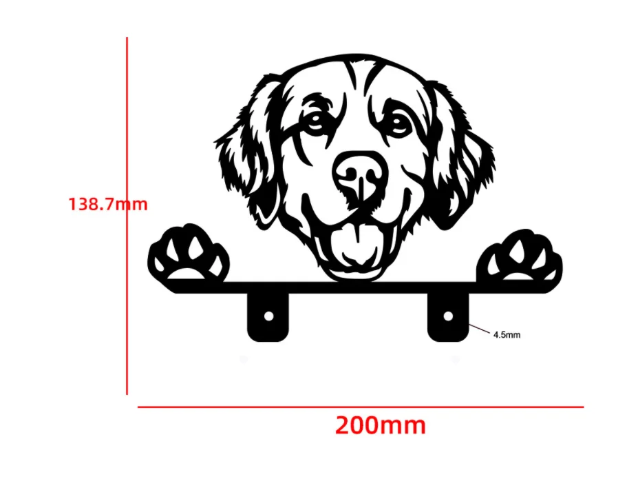 
Metal Sublimation Courtyard Outdoor Artware Garden Peeking Dog Fence Decorations 