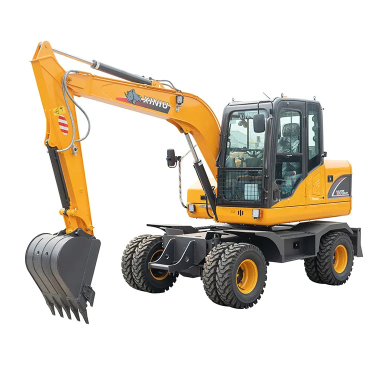 Rhinoceros XN75L new Wheel Type Excavator 8 Ton Operating Weight Yanmar Engine Motor Pump High Efficiency Home Used Retail Farms