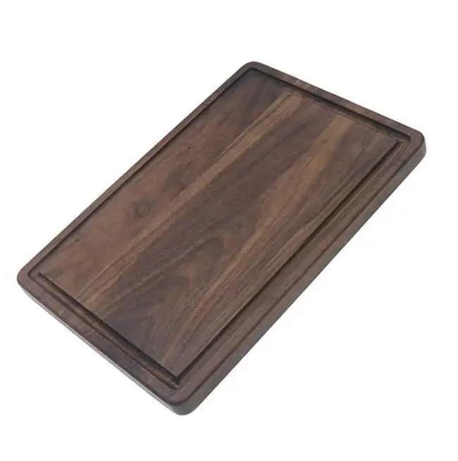 Custom kitchen large black walnut wood bread fruits cheese vegetables meat chopping blocks cutting board with groove