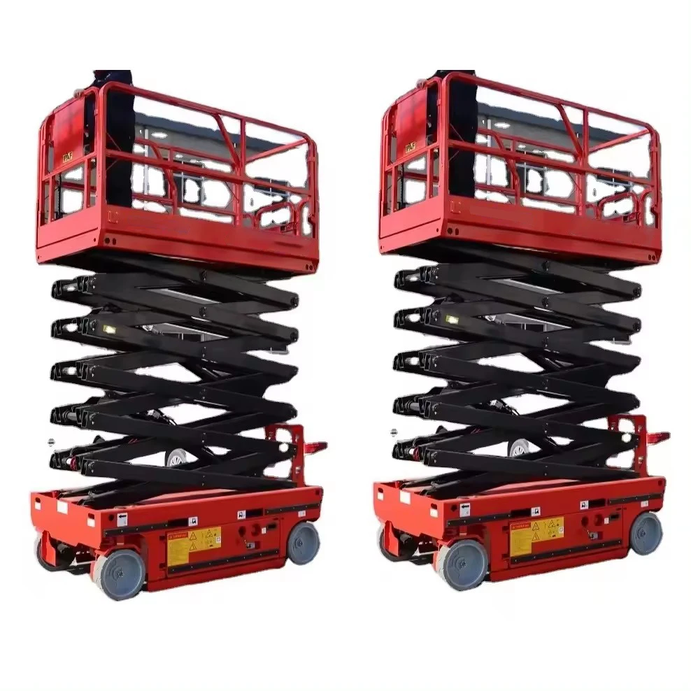 Xuyang Customizable Colors Lifting Height Table Electric Mobile Trolley Scissor Lift Platform With Scaffold