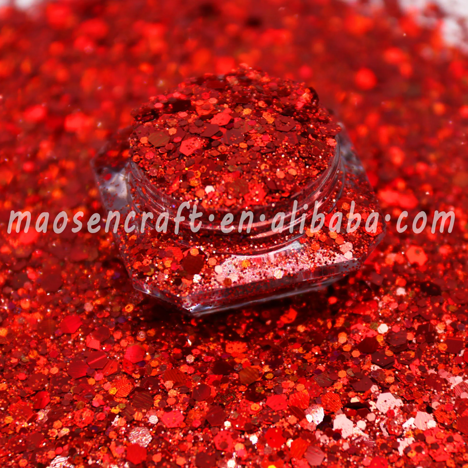 New Design Solvent Resistant Polyester Holographic Rose Gold Chunky Glitter For Nail Resin Tumbler