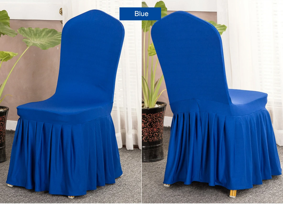 Sixu New design lovable style fundas de sillas ruffled spandex elastic banquet dining chair covers