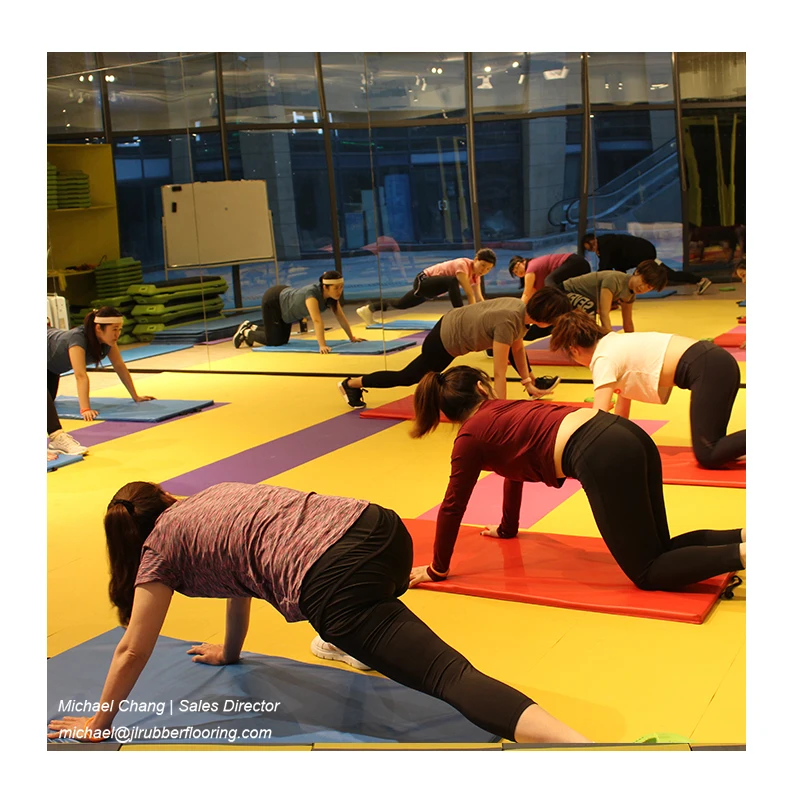 Colorful durable gym functional training floor TPE Interlocking mat