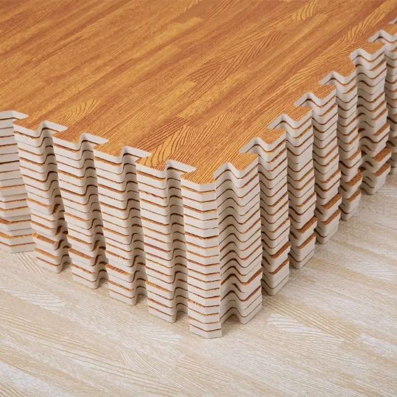 Anti-slip Eva Joint Mats Wood Grain Interlocking Sport Tatami Puzzle Foam Floor Mats Game Rugs Protective Floor Tiles