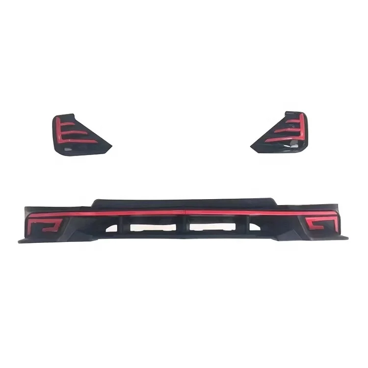 2022 body kit car accessories sport bumper spoiler bar auto front bumper lip guard with led lamp  For Toyota Hilux Revo 2021