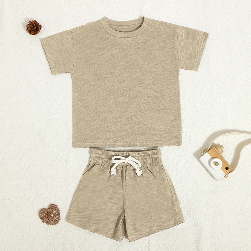 2024 INS Summer Style Cool Fabrics 100% Cotton Unisex bamboo baby clothes Normal Standard Short Sleeves Shorts Baby Outfits