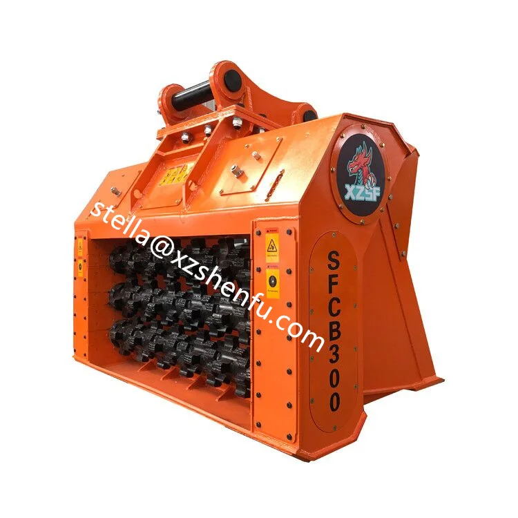 30tons Excavator Brick Coal Mining Crushing Screener Crusher Bucket