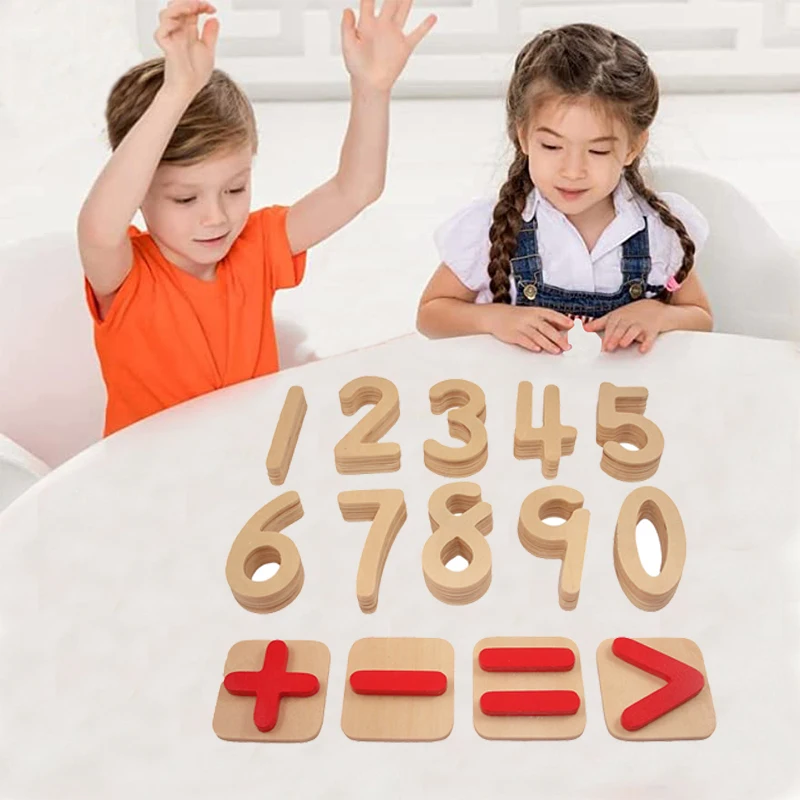 Educational Math Toys Building Blocks Sets Montessori Materials Toddler Counting Number Wooden Magnetic Puzzles For Children