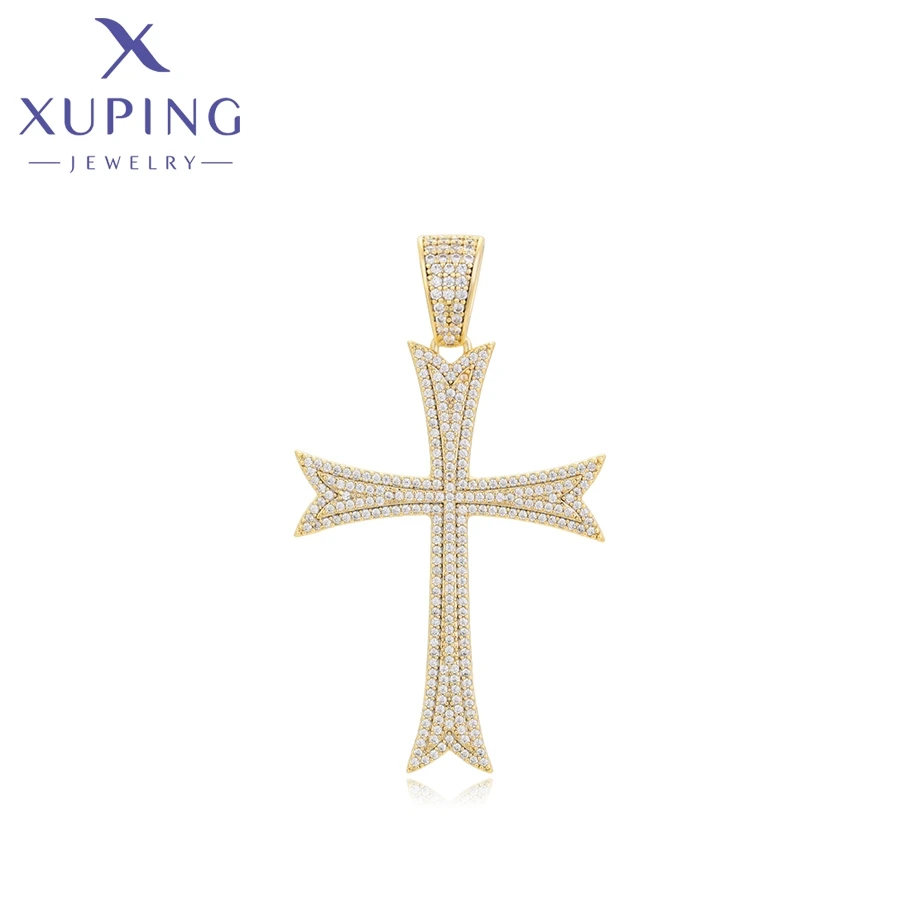 X000721574 xuping ювелирные изделия Новая мода крест кулон 14K золотой цвет простой ретро религиозный стиль нейтральные